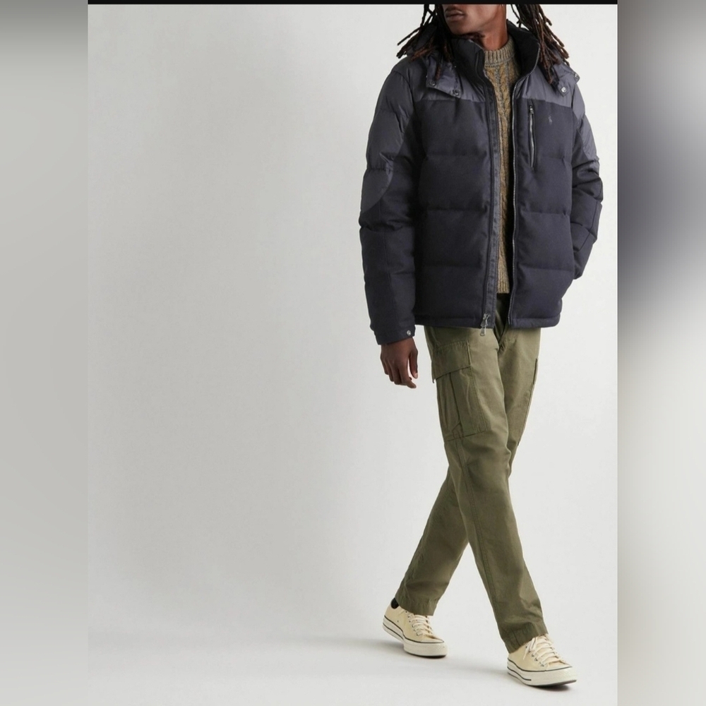 Polo Ralph Lauren Performance Down Fill Hybrid Coat Men's Navy Blue Size Large